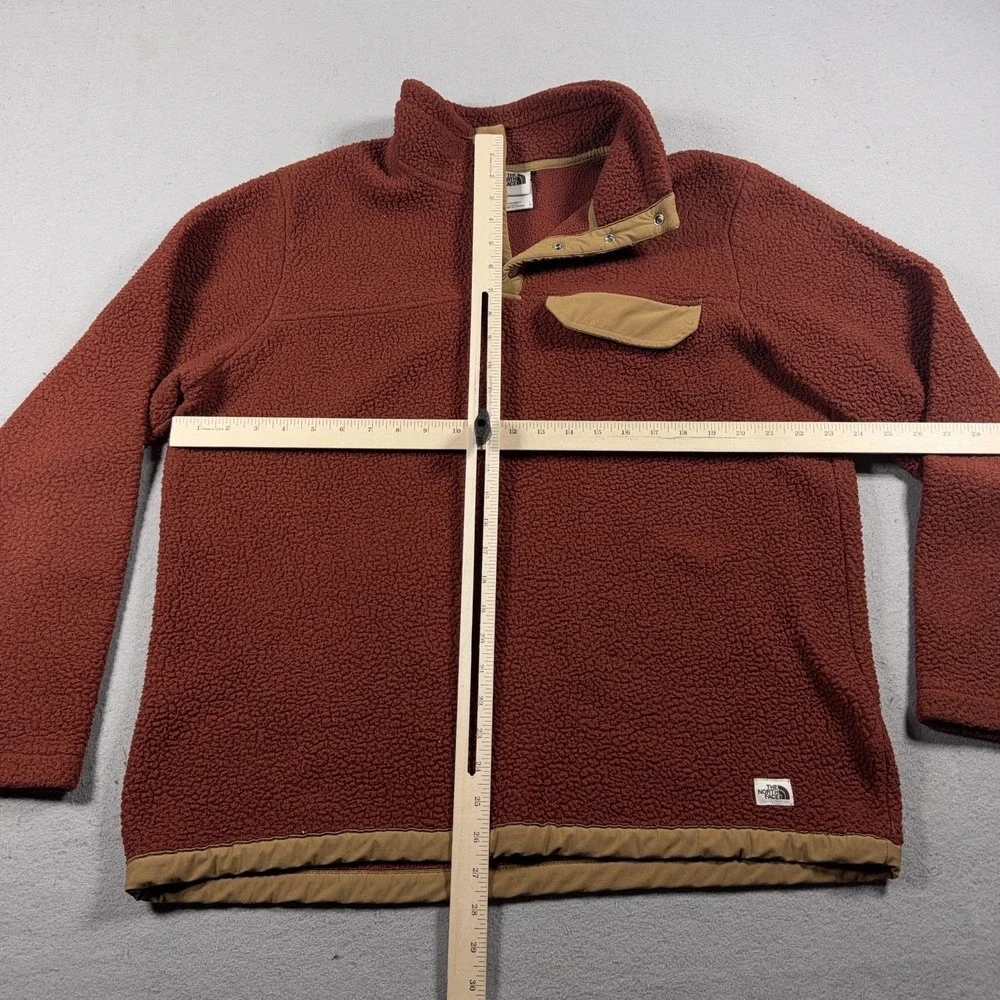 The North Face Pullover Mens Large Orange Fleece Snap Mock Neck Thermal Hiking
